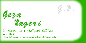 geza mageri business card